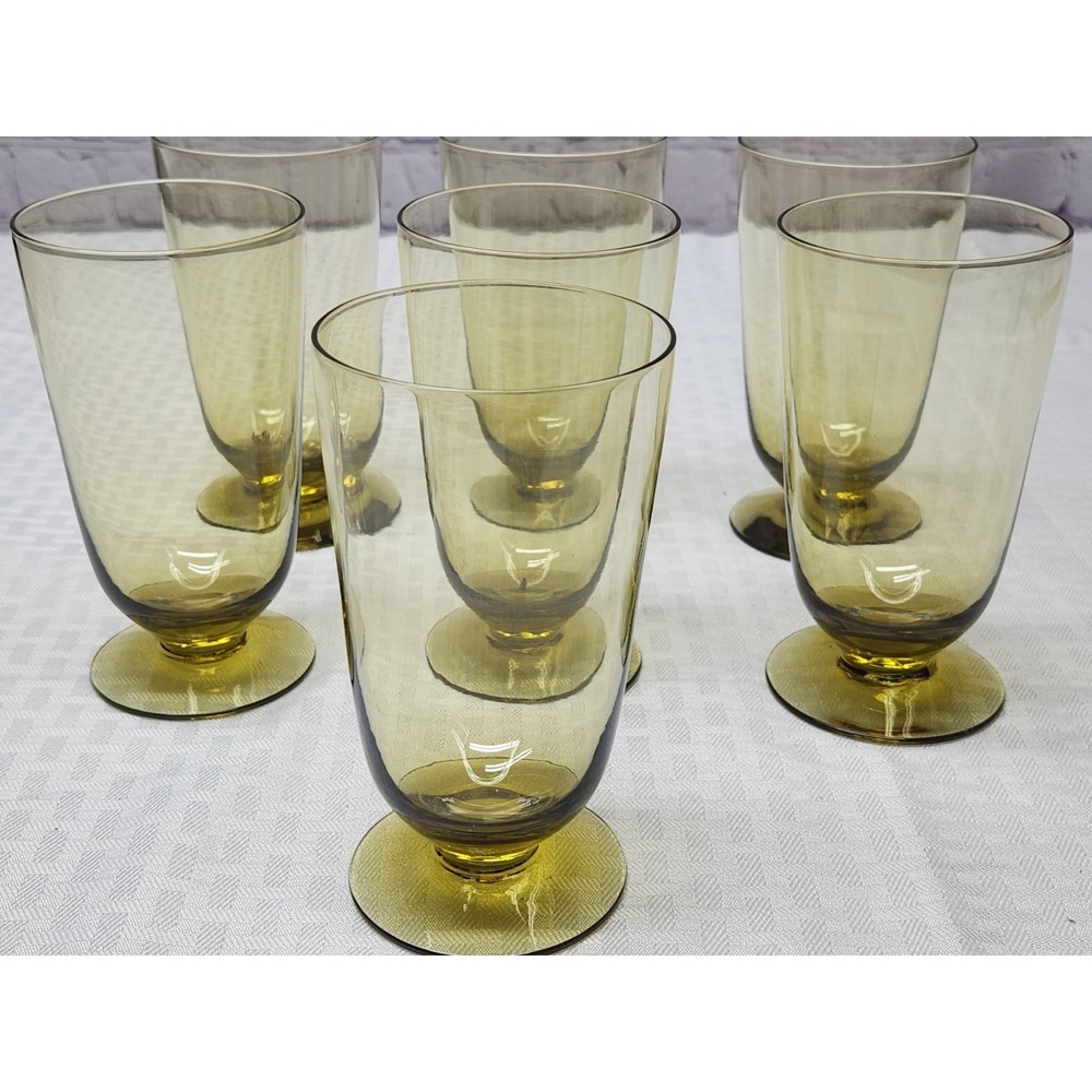 Vintage Morgantown Americana Topaz Goblets Set Of 8